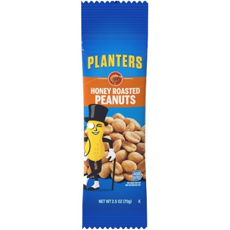 3x Planters Peanut Honey Roasted Snack Nuts Crunchy Sweet Savory Bag New 2.5oz
