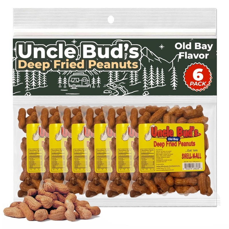 Uncle Bud’s Deep Fried Peanuts In Shell 6Pack | Old Bay Seasoning Peanuts, Pe…