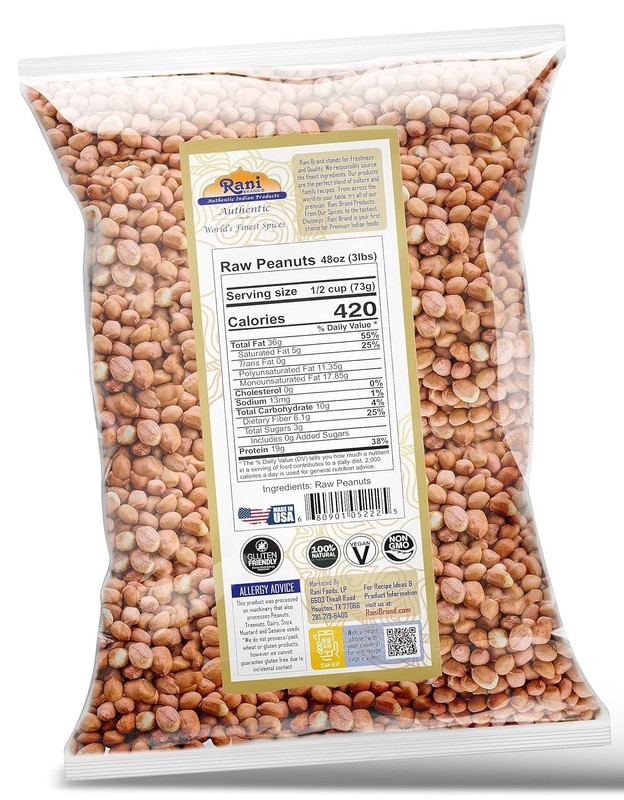 Rani 48oz Raw Spanish Grade Peanuts - , Gluten-Friendly & All Natural gallery