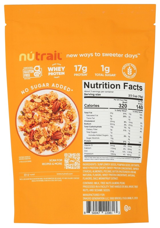 Nutrail Protein Nut Granola Honey 8 Oz Seeds 6 Pack gallery