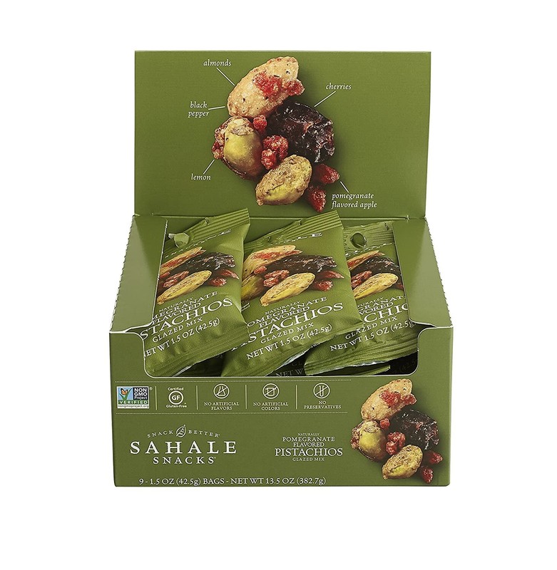 Sahale Snacks Pomegranate Flavored Pistachios Glazed Mix 1.5 Ounces Pack of 9