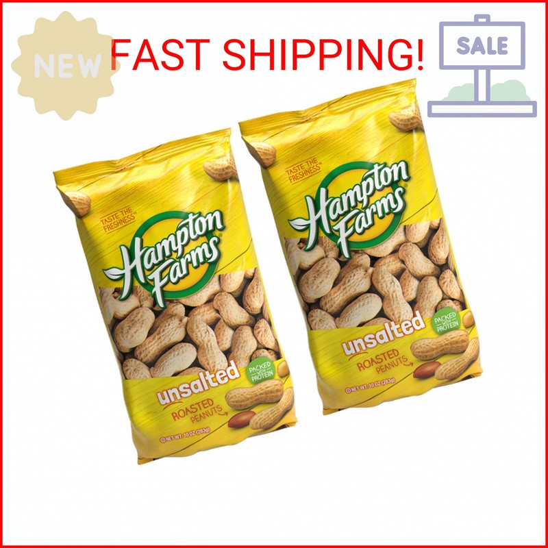 Hampton Farms – USA Grown All-Natural – Fancy Roasted In-Shell Unsalted Peanuts
