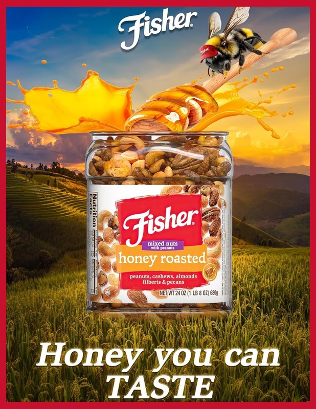 24 Oz Honey Roasted Mixed Nuts with Peanuts: Protein-Packed Snack Canister gallery