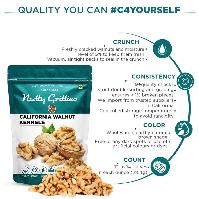 Nutty Gritties California Walnut Kernels Without Shell 200g gallery