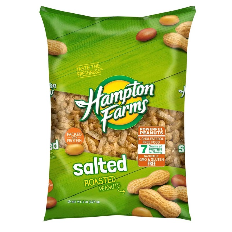 2 PACK Hampton Farms Salted In-Shell Peanuts (5 lbs/Bag - 10Lbs Total) gallery