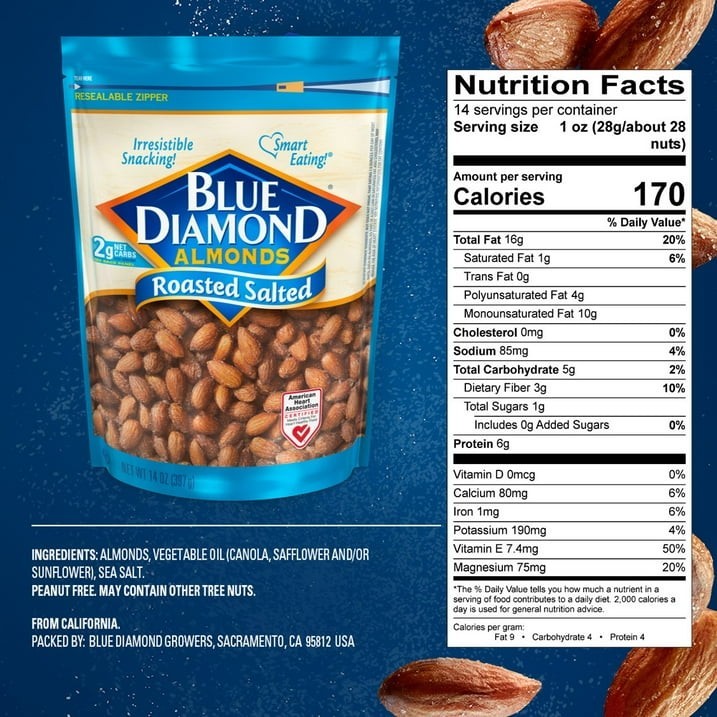 Blue Diamond Almonds Roasted Salted Almonds Resealable Bag gallery