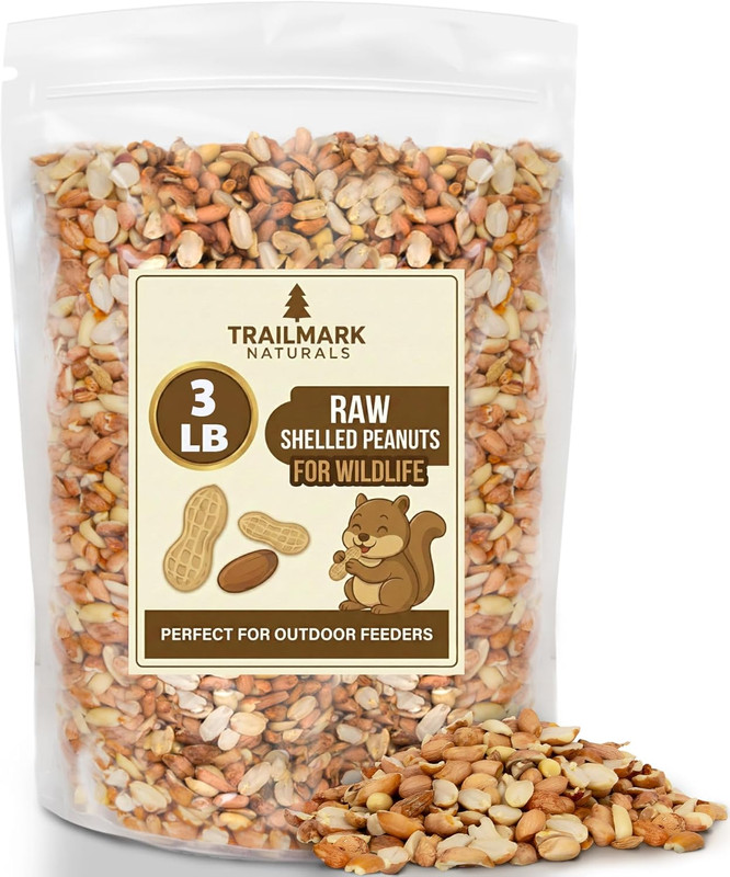 3 LB - Raw Shelled Peanuts for Squirrels, Out of Shell Peanuts for Birds and Wil gallery