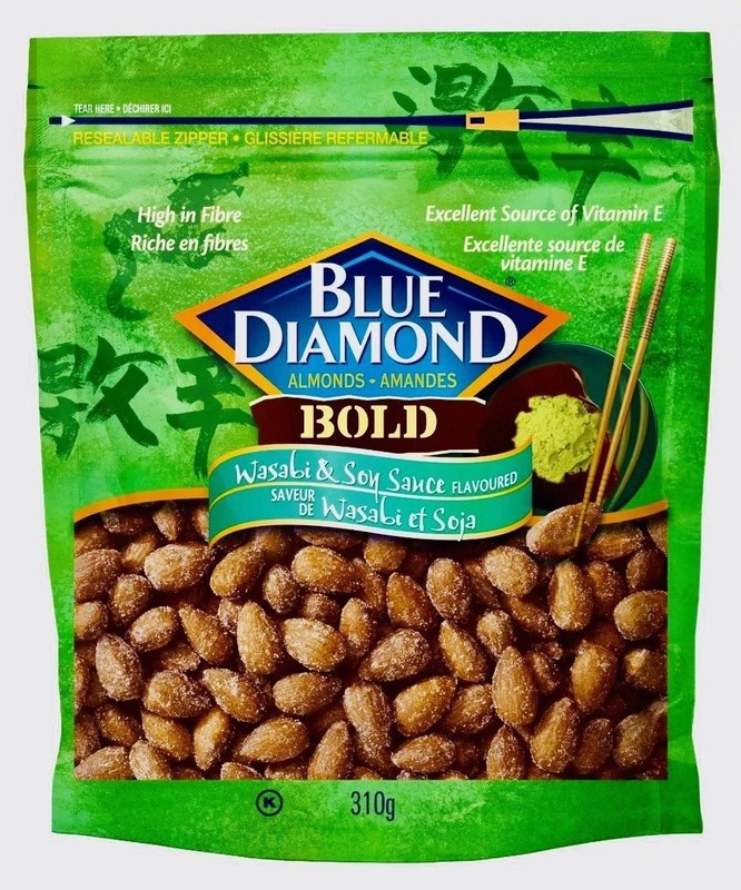 (Pack of 6) Blue Diamond Almonds Snack BOLD Soy Sauce Wasabi Nuts 310 g (11 oz)