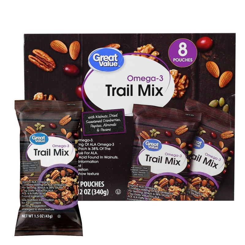 Great Value Omega-3 Trail Mix, 1.5 oz, 8-count pack gallery