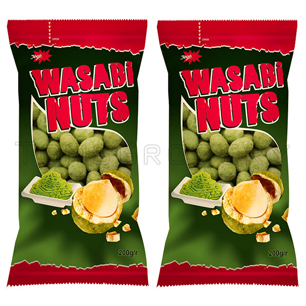 2 x Wasabi Flavor Crispy Coated Peanuts Snacks 200g 7oz
