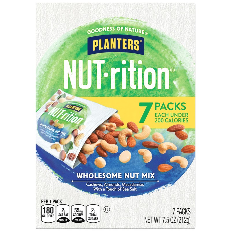 Planters Mixed Nuts Variety Pack 7oz 7 Packs Roasted Sea Salt Snack Nuts