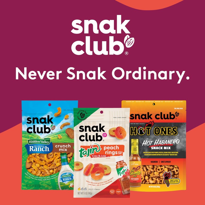 Snak Club Hot & Spicy Ramen Flavored Snack Mix, Crunchy Ramen Pieces, Toasted... gallery