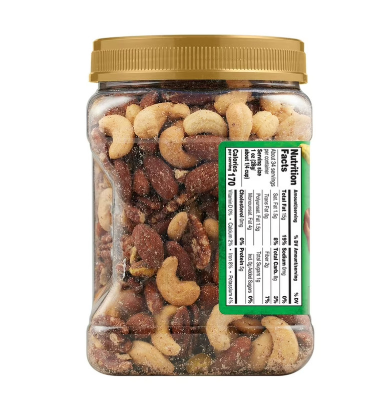 Member's Mark Deluxe Mixed Nuts Unsalted Cashews Almonds Pecans Pistachios 34 oz gallery