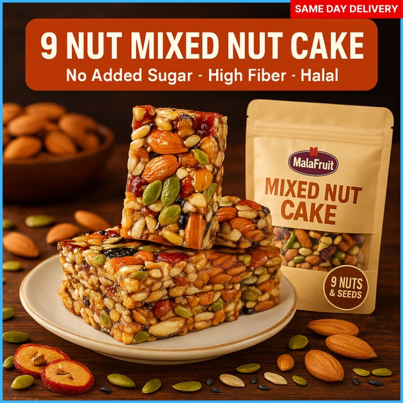 Mixed Nuts Cake Healthy Snack Ready To Eat Sugar Free
