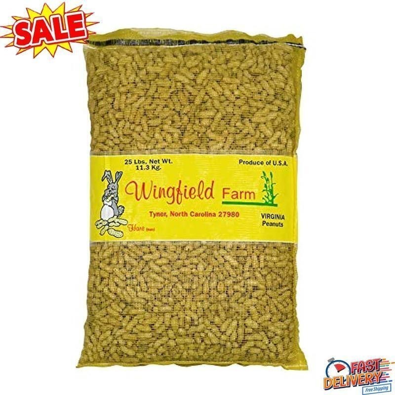 25 lbs Virginia in Shell Animal Fresh natural raw Peanuts for Wildlife, Yellow