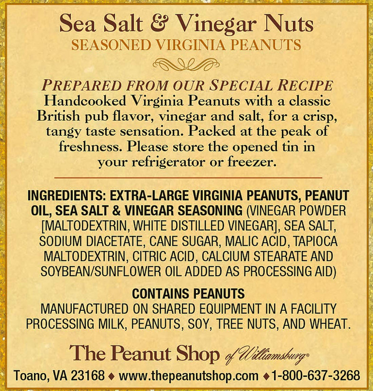 Sea Salt & Vinegar Williamsburg Peanuts, Lightly Salted Handcooked Virginia Pean gallery