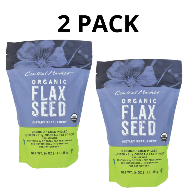 Central Market Organic Cold-Milled Ground Flaxseed 16 oz - 2 PACK