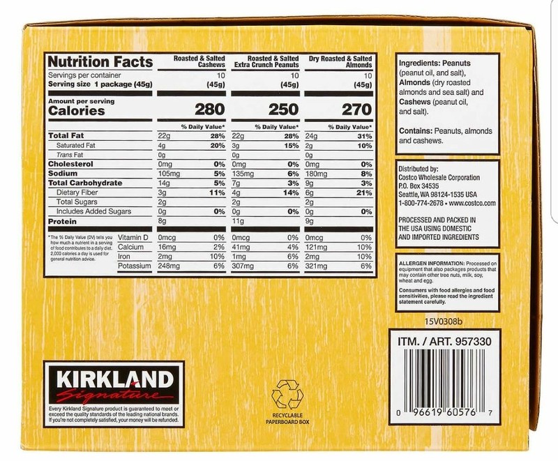 Kirkland Signature Snacking Nuts, Variety Pack, 1.6 oz, 30 count gallery