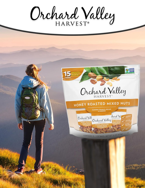 Orchard Valley Harvest Honey Roasted Mixed Nuts, 1 Ounce Bags (Pack of 15), Almo gallery
