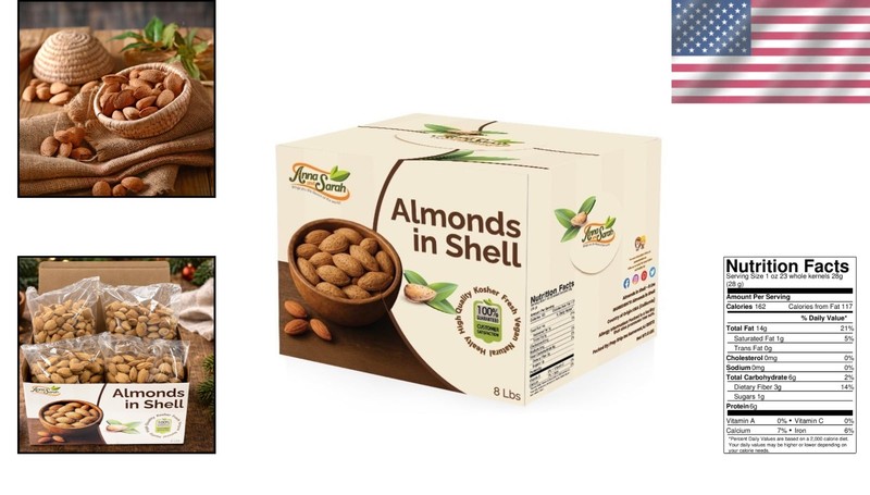 Natural Whole Almonds, Jumbo California, 8 lbs gallery