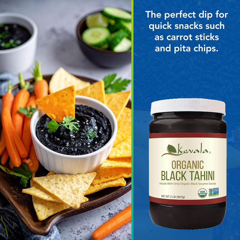 Organic Black Tahini Sesame Paste Spread Gluten Free Vegan Toasted 32 oz 2 lb gallery