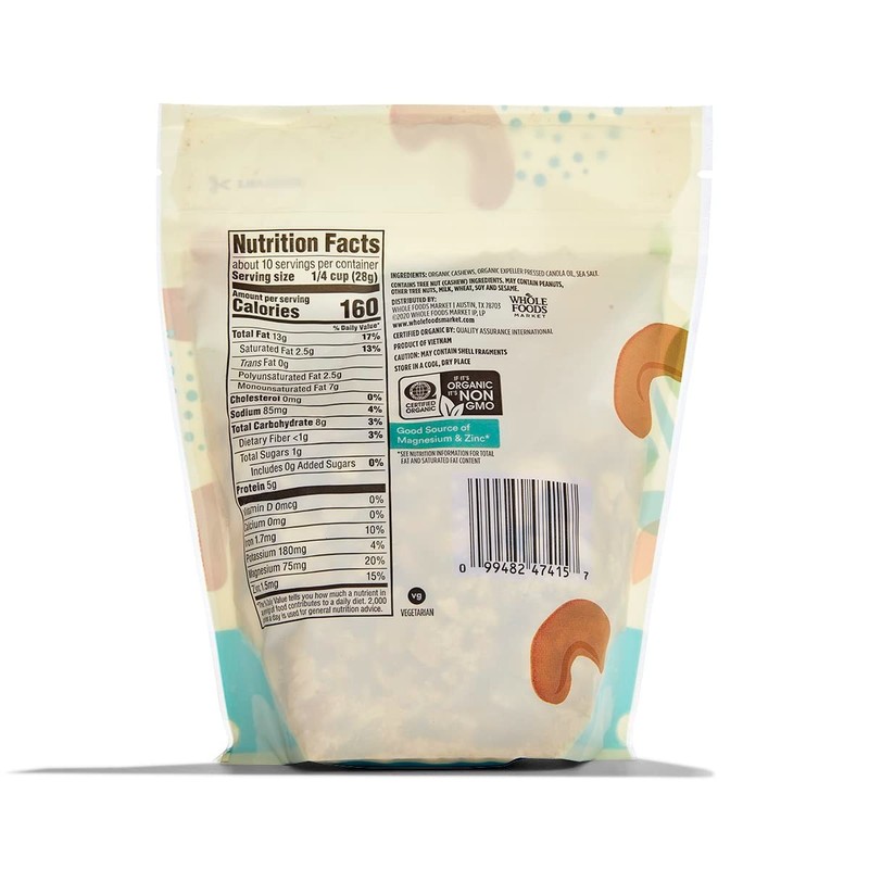 10 Ounce Resealable Organic Cashews - Roasted, Salted & Perfect for Snacking gallery