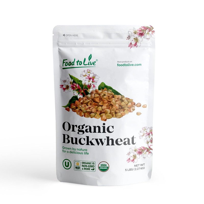 Organic Buckwheat Groats, 5 Pounds – Whole Grain Buckwheat Seeds by . Hulled, No gallery