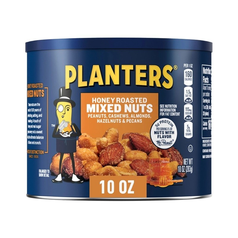 Honey Roasted Mixed Nuts Party Snacks Plant Based Protein 10 oz Steel Can gallery