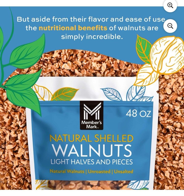 Member's Mark Natural Shelled Walnuts, 3 lbs. Heart-Healthy, Fresh,FREE SHIPPING gallery