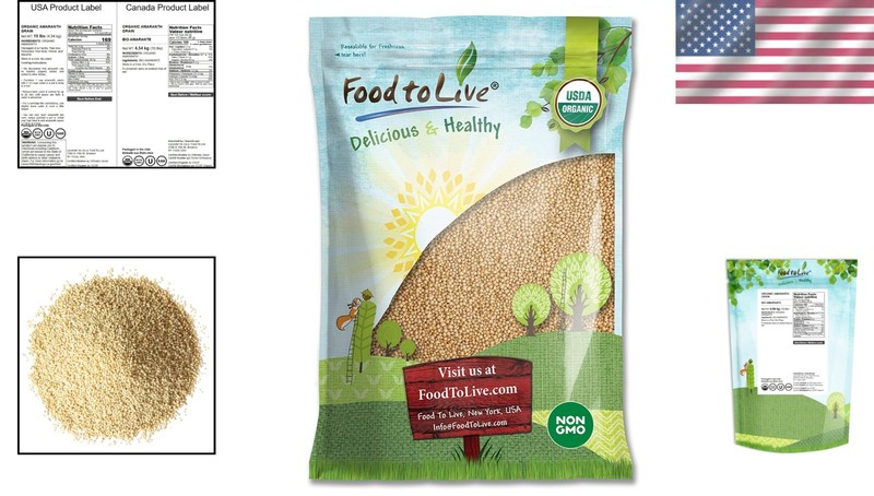 Bulk Organic Amaranth 10lb - Non-GMO, Whole Grain Seeds, Rich in Calcium, gallery