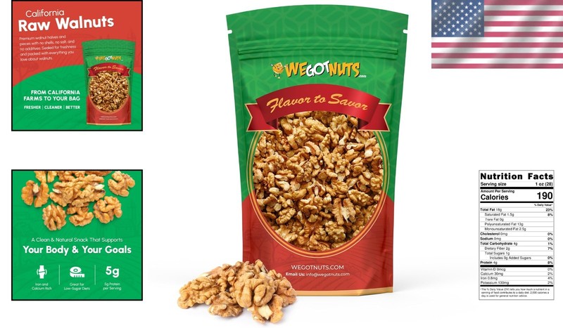 Unsalted California Walnuts - 3 Pound Resealable Bag, Perfect for Kids & Baking gallery