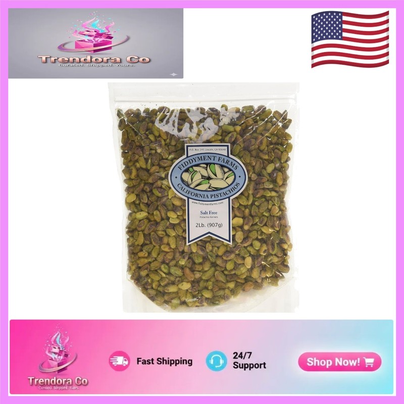 2lb Salt Free California Pistachio Kernels – Perfect for Gifting & Snacking