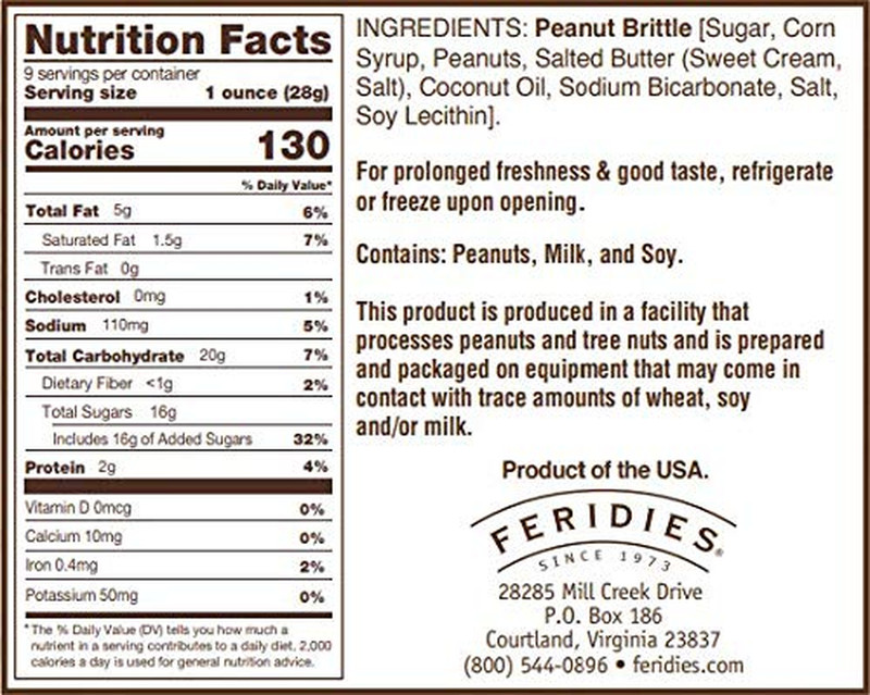 FERIDIES Virginia'S Finest Peanut Brittle Crunch Made with Extra Large Peanuts 9 gallery