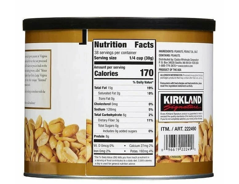 2 Packs Kirkland Signature Super Extra-Large Peanuts 2.5 lbs Each, Total 5 lbs gallery