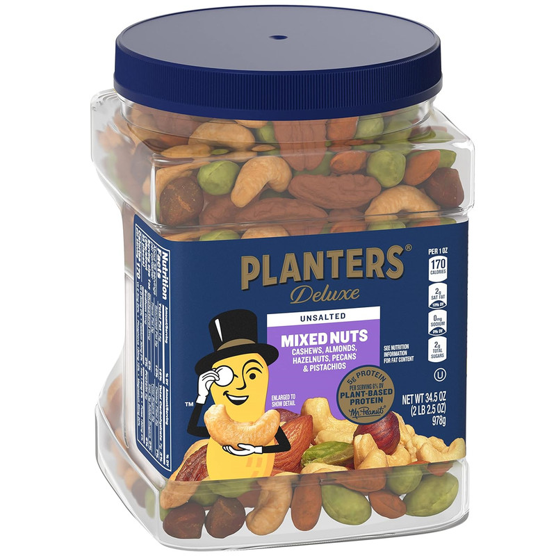 PLANTERS Premium Blend Roasted Mixed Nuts Unsalted Whole Nuts 34.5 oz. | & | gallery