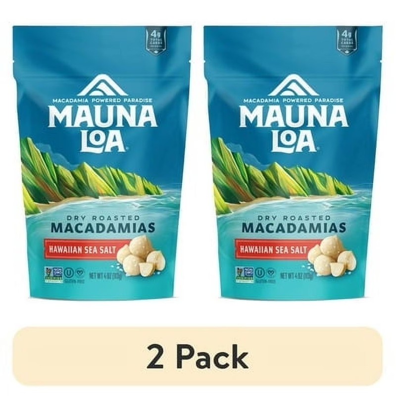 (2 pack) Sea Salt Macadamia Nuts - 4oz Bag