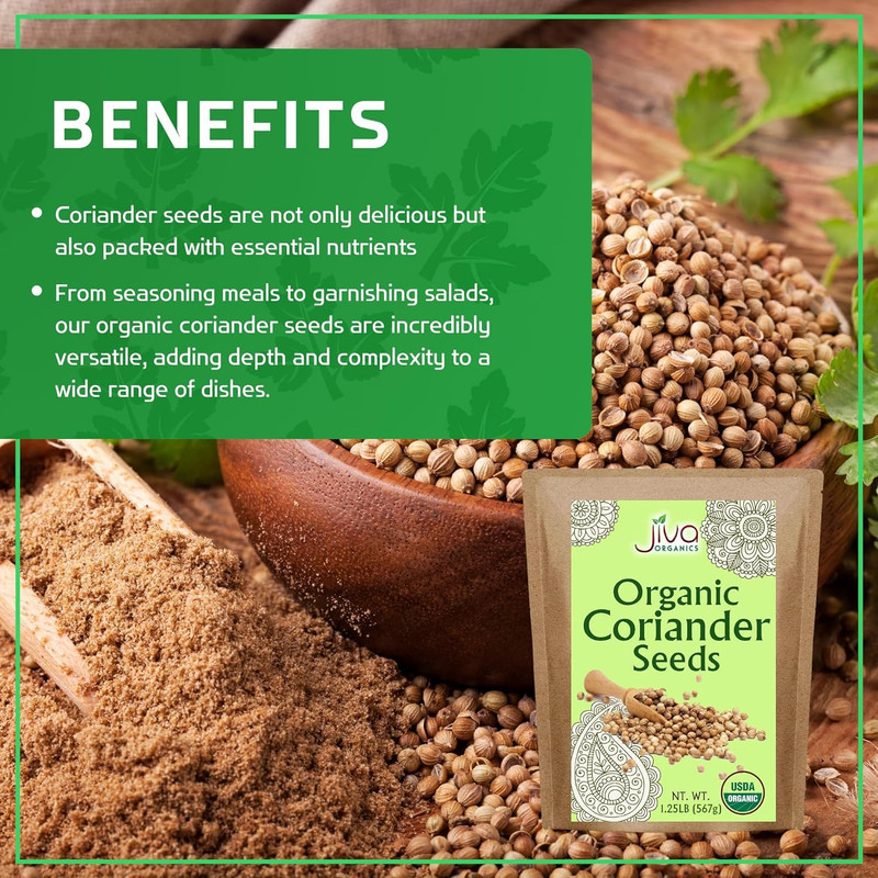 Jiva Organics Organic Coriander Seeds Whole 1.25 Pound Bulk Bag - Non-Gmo gallery