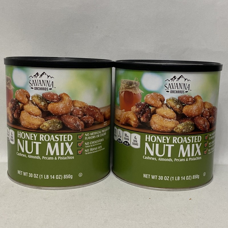 2 Packs Savanna Orchards Gourmet Honey Roasted Nut Mix 30 oz Each Pack Ttl60 Oz