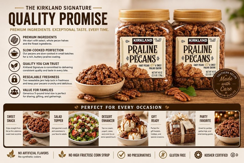 Delicious Praline Pecans 2.5lb Family Bundle - Sweet Snack, Pack of 2 gallery
