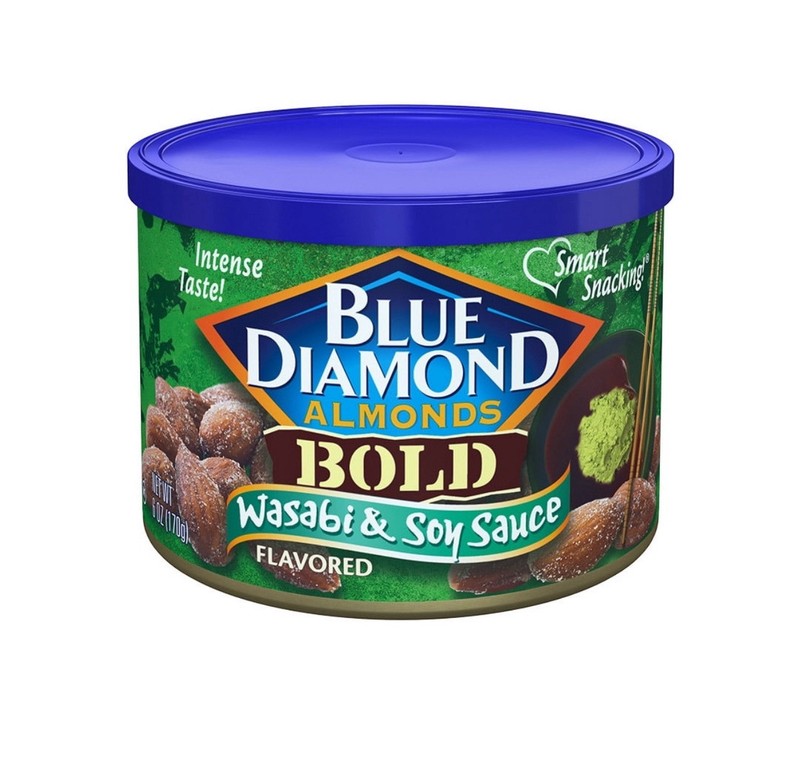 🟠 New Blue Diamond Almonds BOLD Wasabi & Soy Sauce Chinese Crunchy Nuts 6oz