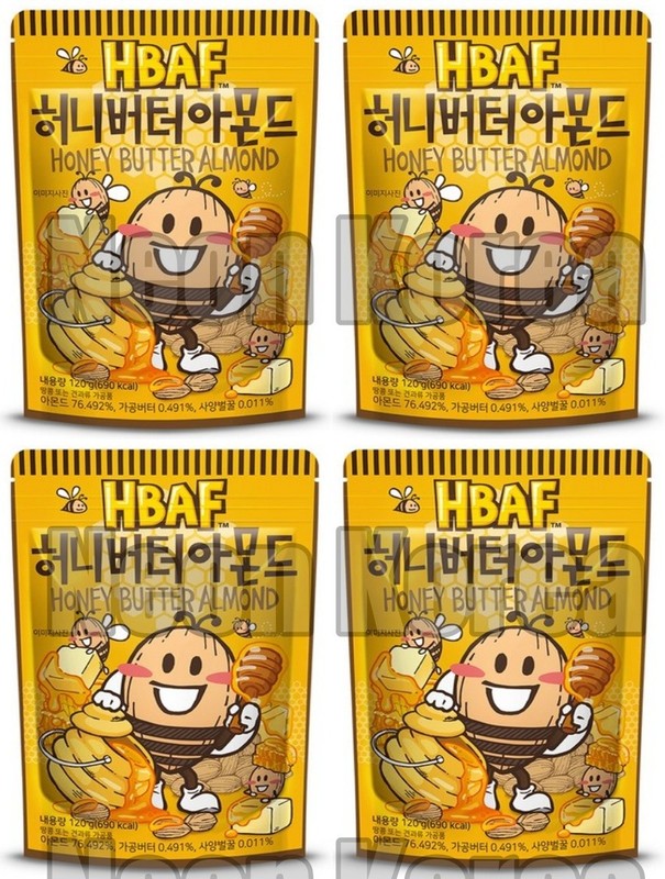 HBAF Honey Butter Almond 120g 4/6 Pack Korean Snack Sweet Nuts Bulk