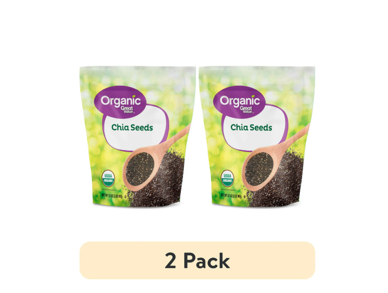 Great Value Organic Chia Seeds 32 oz each (pack of 2) USDA Organic, Gluten-Free
