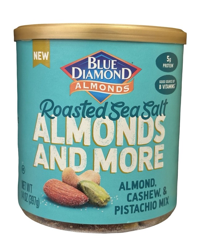 Blue Diamond Almonds and More, Roasted Sea Salt Mixed Nuts, Pistachio, Cashews..