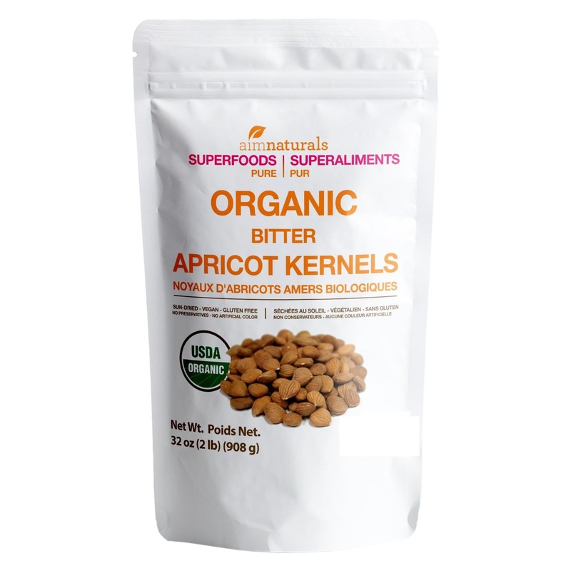 Organic Bitter Apricot Kernels 2 LB - Raw, USDA Certified, Healthy Snack, Turkey gallery