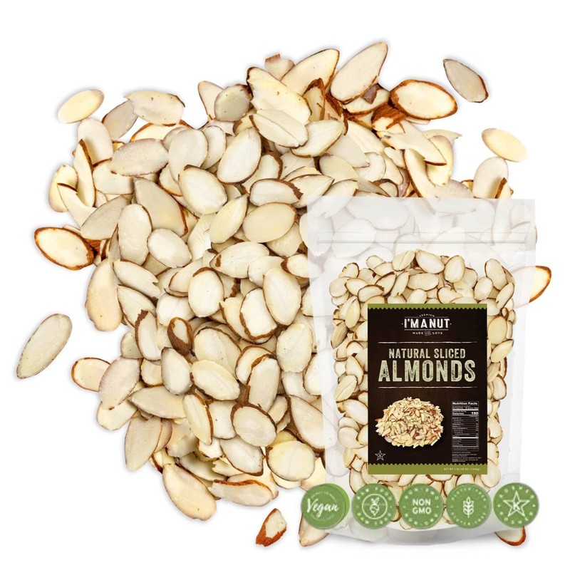 Premium Raw Unsalted Sliced Almonds 16oz (1 lb) | Superior Gourmet 1 Pound