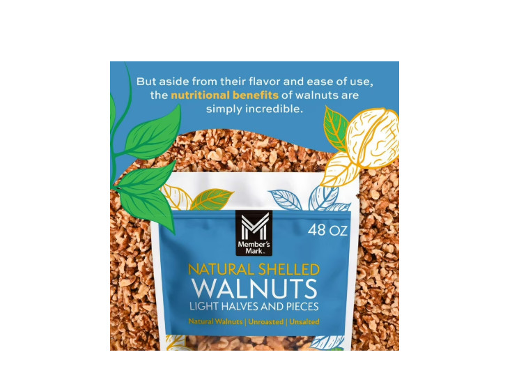 Member's Mark Natural Shelled Walnuts, 48 oz. gallery