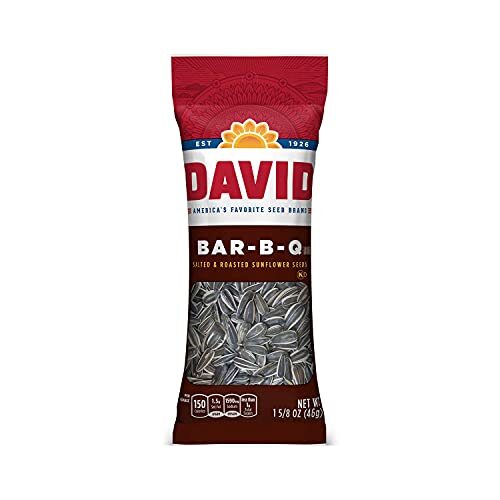 DAVID Roasted and Salted Bar-B-Q Sunflower Seeds 1.625 oz 12 Pack