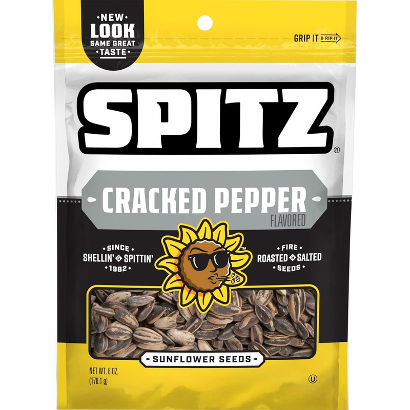 Spitz Sunflower Seeds, Cracked Pepper, 6 Ounce (Pack of 9)