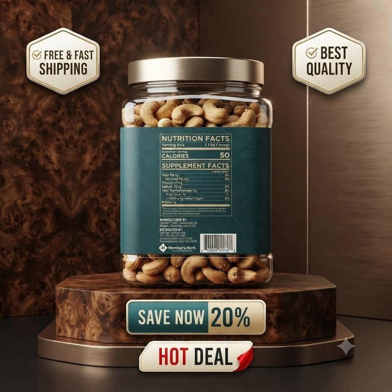 Member's Mark Roasted Whole Cashews with Sea Salt (33oz) Free Shipping gallery