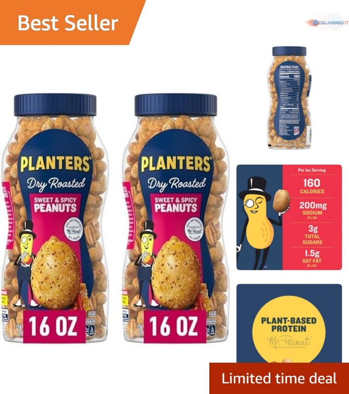 Irresistibly Crunchy Sweet & Spicy Peanuts, 16 oz Jar – Perfect for Sharing